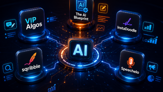 AI business and marketing tools cover illustration